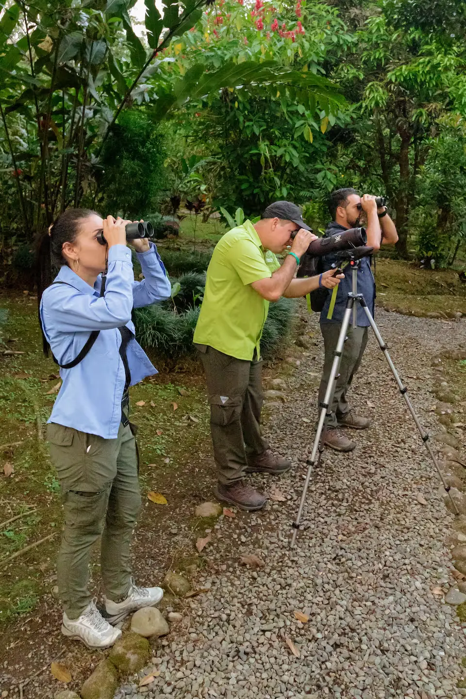 Gabriel using binoculars for wildlife observation