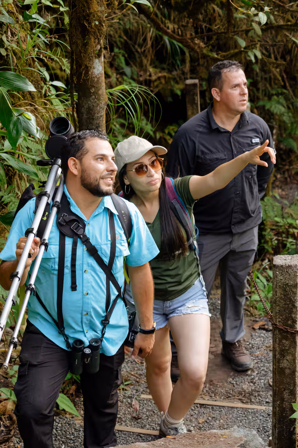Gabriel guiding visitors through the rainforest