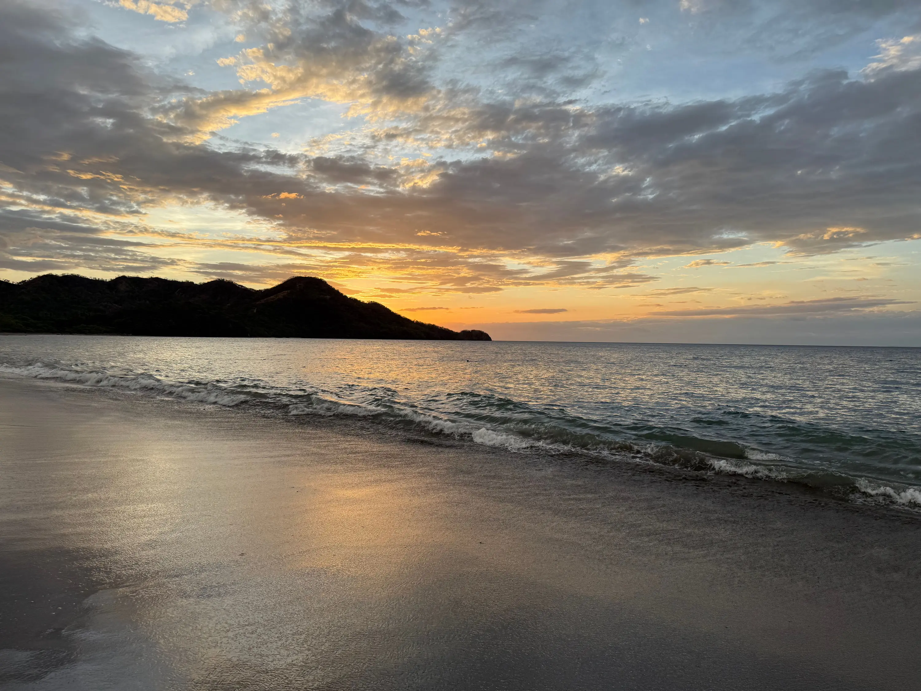 Golden sunset over a Guanacaste beach, Costa Rica